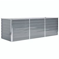 Garten-Hochbeet Verzinkter Stahl 240x80x77 cm Grau