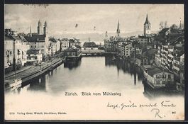 Zürich, Blick vom Mühlesteg auf den Or