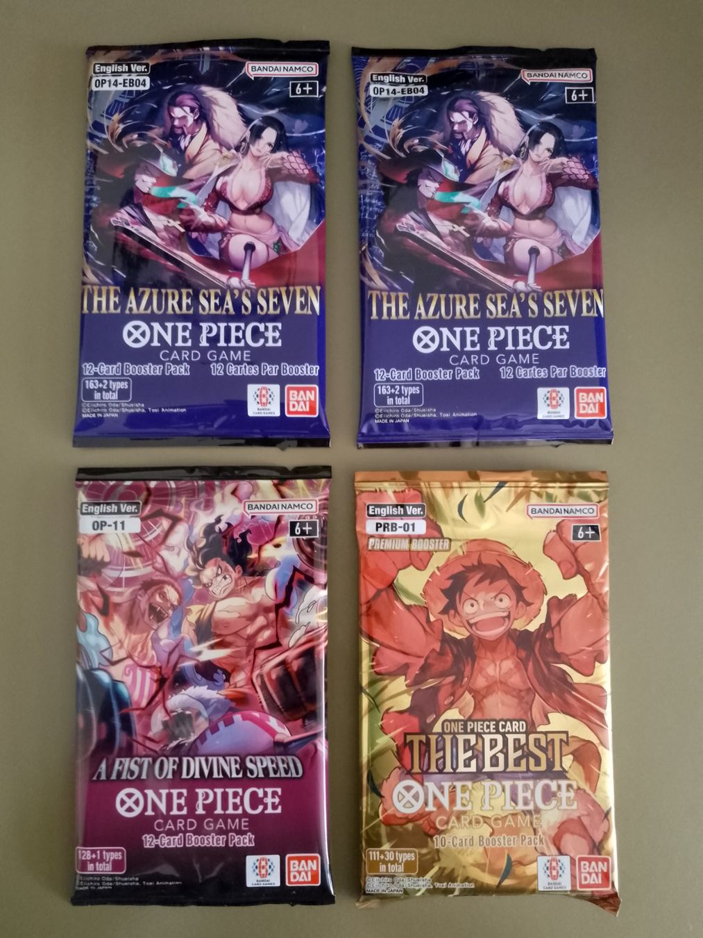 Bandai Carte collezionabili: One Piece 4x Booster Pack Mix Englisch – Nuovo e nell'imballaggio originale da Jona venduto da Stack