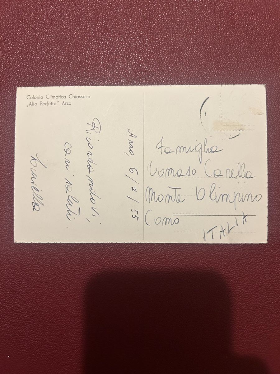 Cartoline postali: Colonia Climatica Chiassese Arzo 1955 – Usato da Breganzona venduto da Milesbo 1