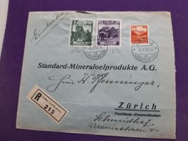 eingeschriebener, alter Brief von Vaduz nach Zürich 1933