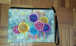 Pochette PVC neuve "Fleurs colorées" diamond painting/PVC-T