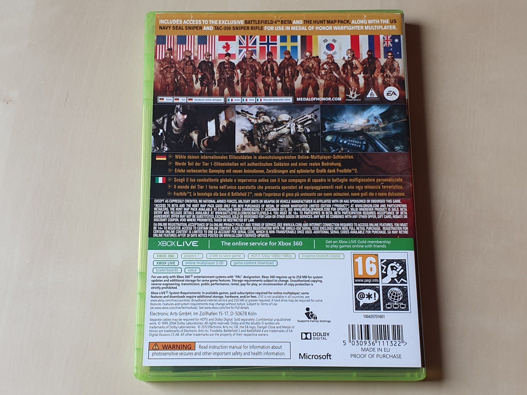 Microsoft Giochi: Medal of Honor Warfighter – Usato da Stansstad venduto da collectorsshop 1