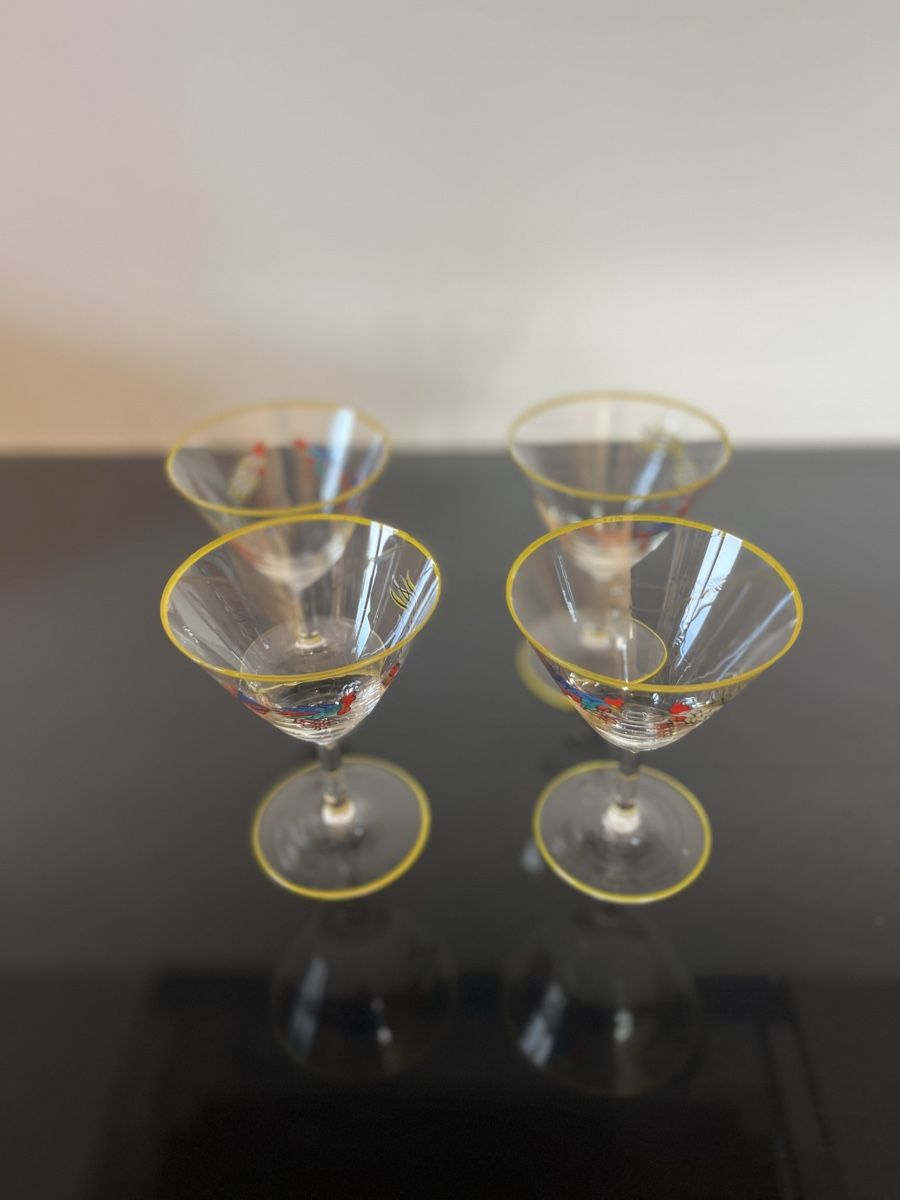 Gläser: 4 Cocktailgläser, handbemalt, Hahn Motiv – Gebraucht aus Saanen von SoniaMichaela 6
