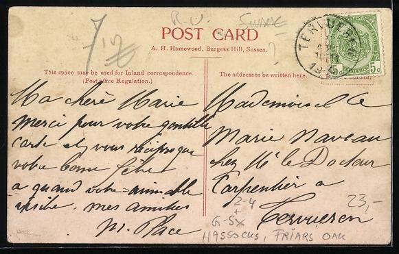 Cartoline postali: Hassocks, Friars Oak, Royal Mail Parecl  – Usato da Berlin venduto da bartko-reher 1