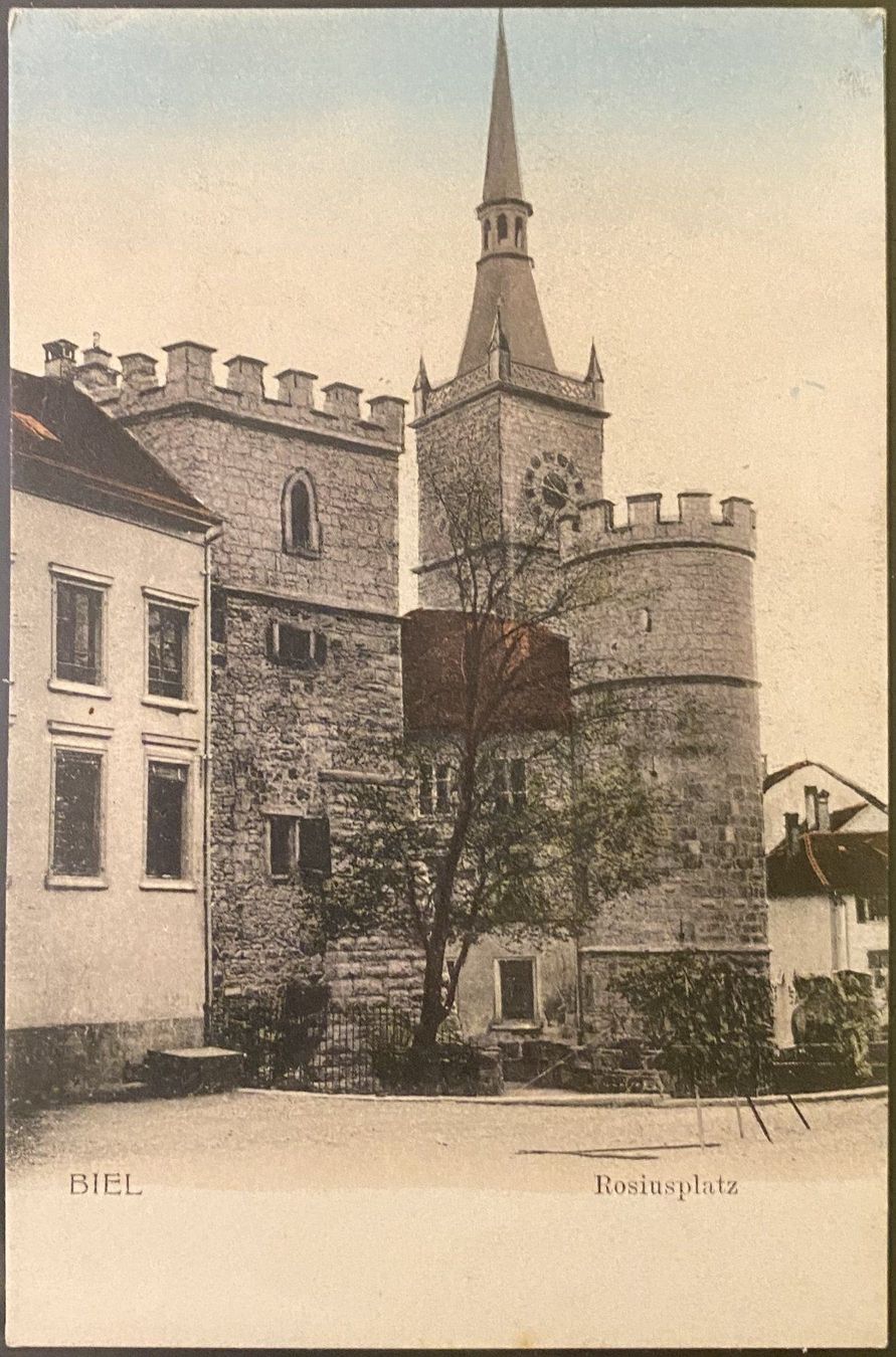 Cartoline postali: BE 212 Biel Bienne Rosiusplatz – Nuovo (secondo la descrizione) da Fribourg venduto da philafri