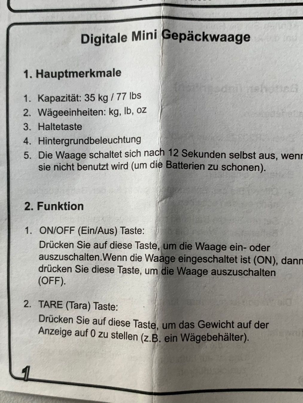 Bilance e pesi: DIGITALE GEPÄCKWAAGE – Usato da Unterengstringen venduto da hausraus 2