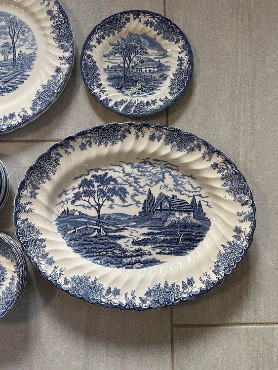 Englisches Geschirr Set, blau-weiss, Vintage, Myott t. brook (Gebraucht) in Dübendorf für CHF 150 – nur Abholung auf Ricardo kaufen