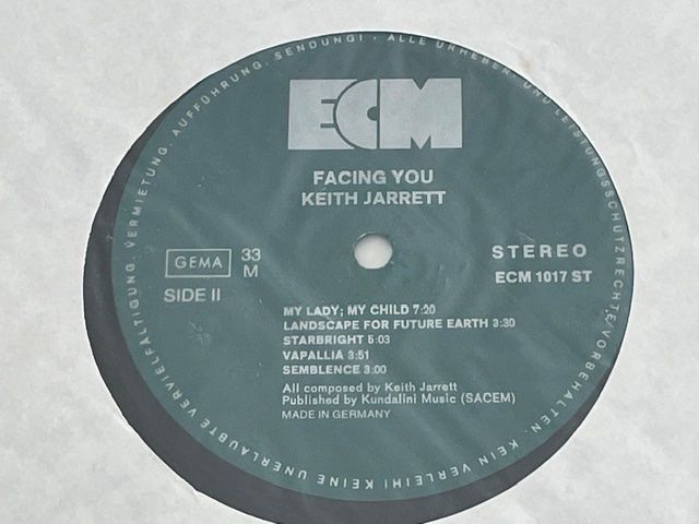 Schallplatten: KEITH JARRETT: FACING YOU - ECM 1017 – Neu (gemäss Beschreibung) aus Fahrwangen von Swirl2 2