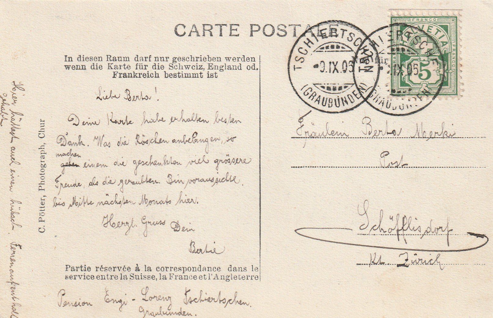 Cartoline postali: Tschiertschen – Usato da Rorschacherberg venduto da fratovi2 1