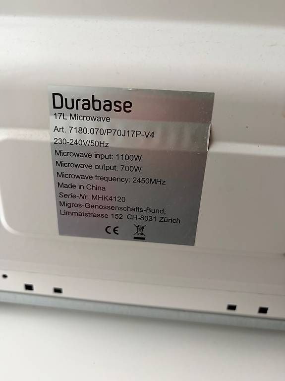 Küchengeräte: Mikrowelle Durabase – Gebraucht aus Zürich von Mary07 2