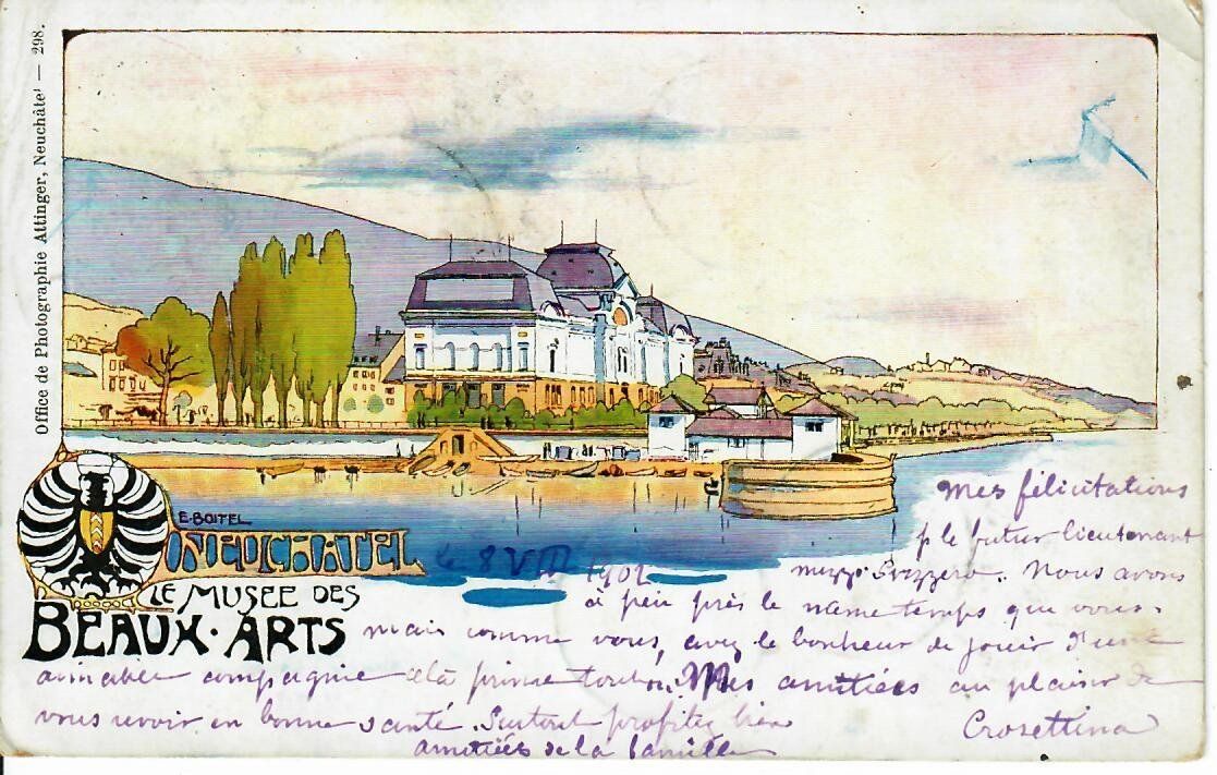 Ansichtskarten: Neuchatel - Rückseite 6 Stempel + Stabstempel 1902 – Gebraucht aus Hochdorf von Ziegel-16
