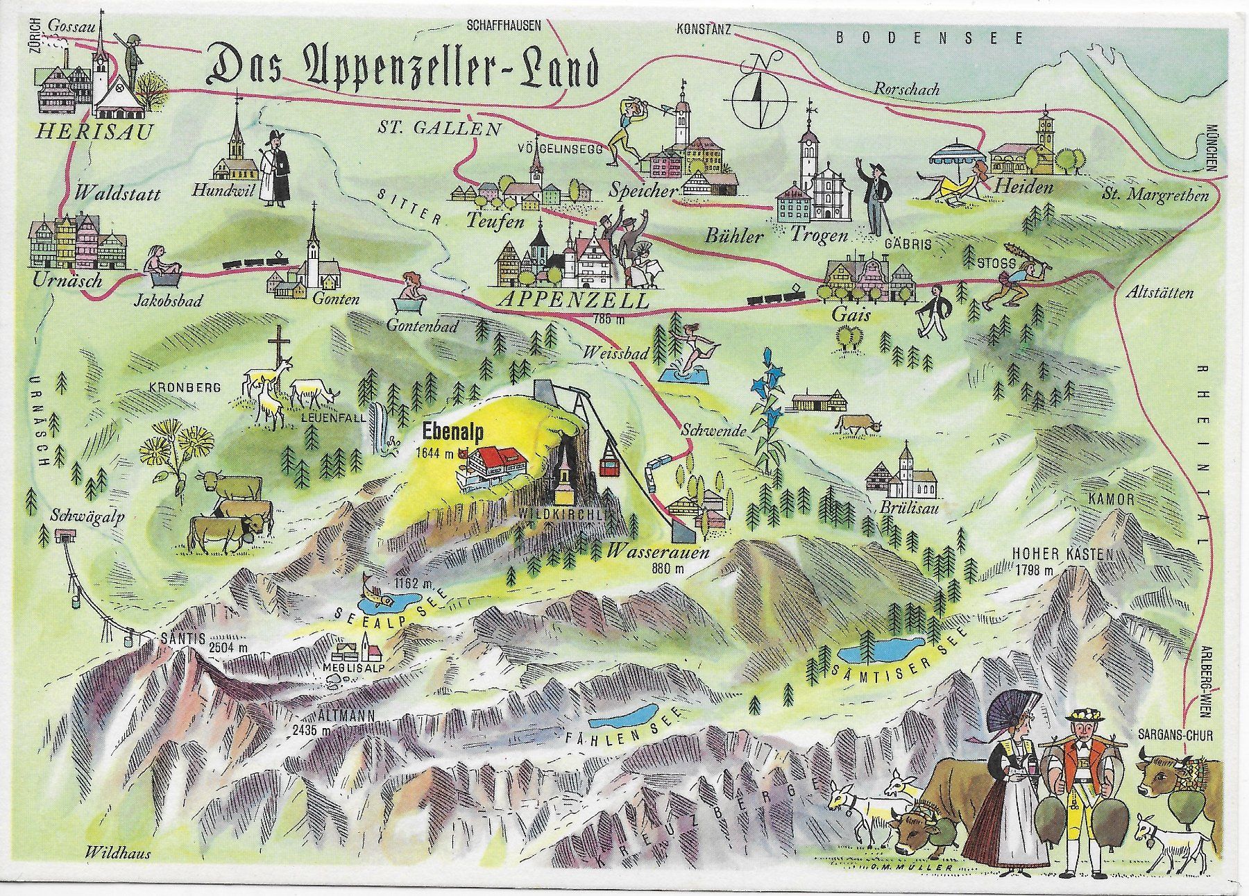 Cartoline postali: Appenzellerland, Bahnen und Bergbahnen – Usato da Hefenhofen venduto da Richsalz