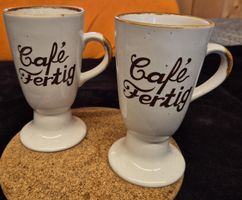 2er Set "Cafe Fertig" Tassen, Klassisches Design