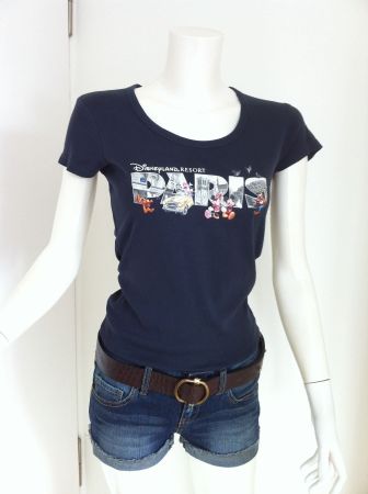 🤩WALT DISNEY T-SHIRT DUNKELBLAU PARIS-DRUCK NEU & D&G P.
