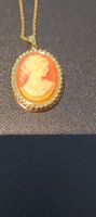 Vintage Kette Kameen Halskette Damenschmuck Goldfarben
