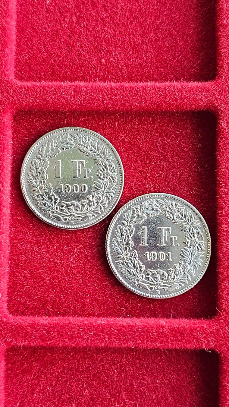 Alle Münzen: 1.Fr. 1900 + 1901 – Gebraucht aus Unterterzen von Speedy076