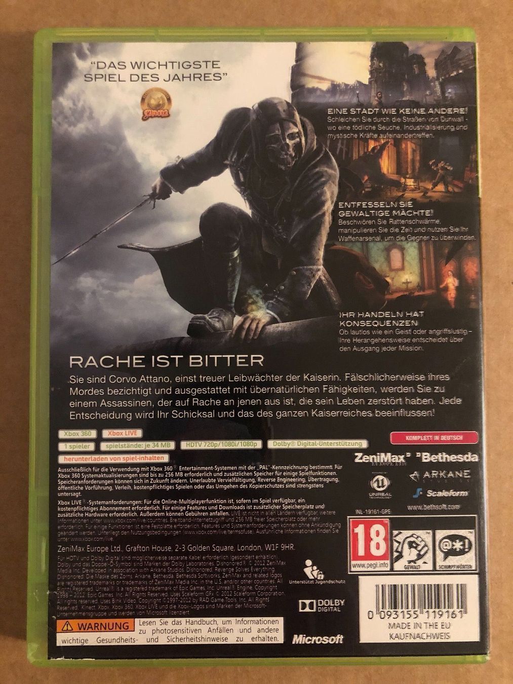 Microsoft Spiele: Dishonored für Xbox 360 – Gebraucht aus Kestenholz von Mad18 2