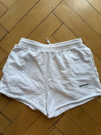 Lets Frans shorts white cotton elastic waist good condition