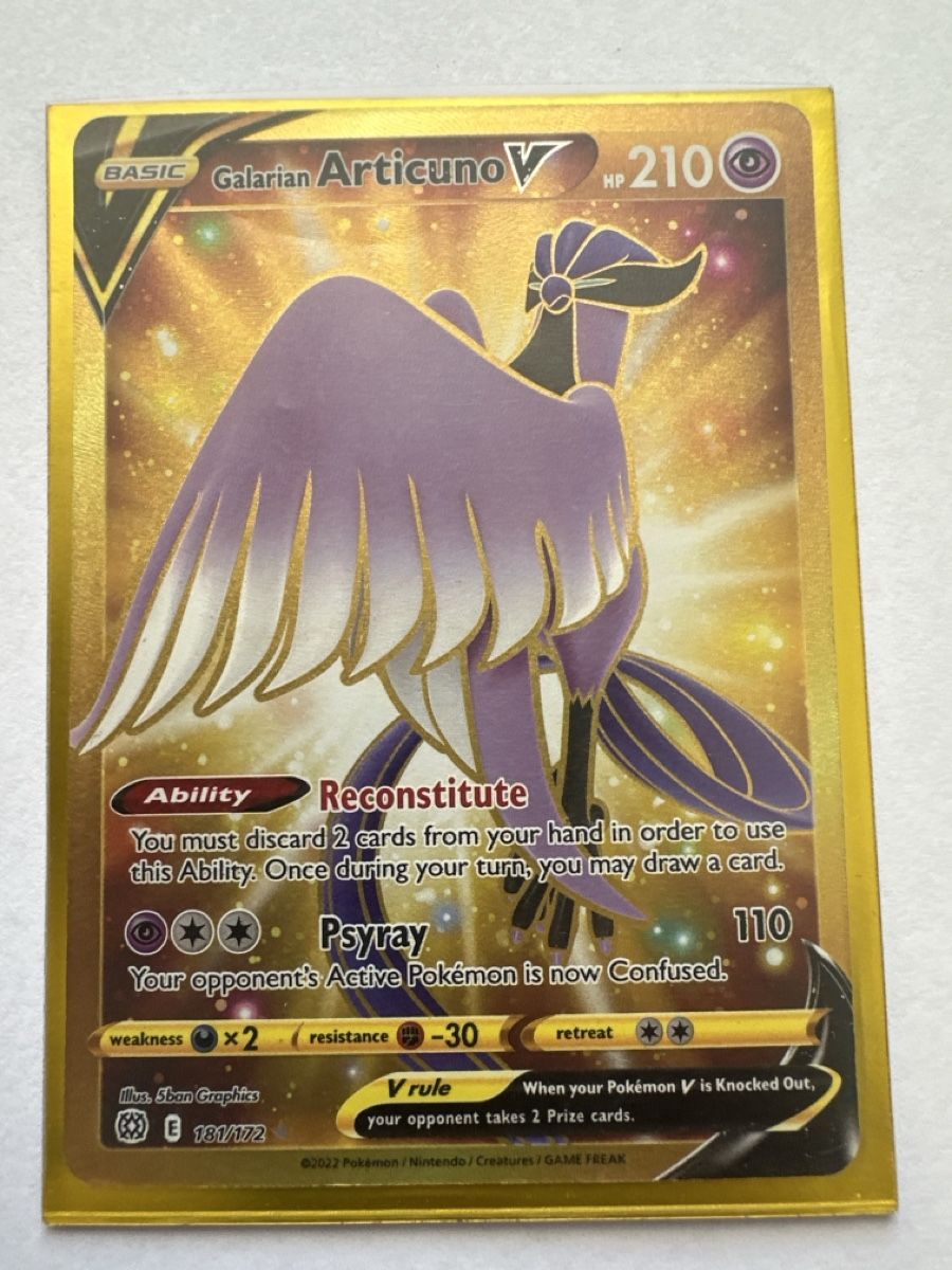 Cartoline: Articuno V Secret Rare 181/172 – Usato da Binningen venduto da NM55108