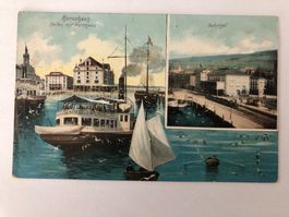 Rorschach  - Hafen mit Kornhaus - Bahnhof (Dampfschiff) 1907