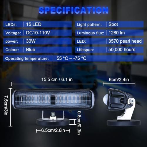 Fari: LED Gabelstapler-Warnleuchten Blau 30 W Magnetfuß 2er-Set – Nuovo e nell'imballaggio originale da Suhr venduto da SchnapperCH 1