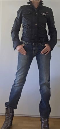 Motorradjacke von Belstaff, wasser-,winddicht, schwarz, 34