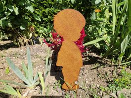 Gartendeko Bube 12 x 35 cm Rostoptik 50cm