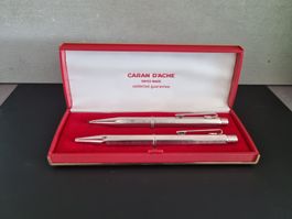 Caran d'Ache Stifte Set Silber im Etui mit Gravur Swiss Made
