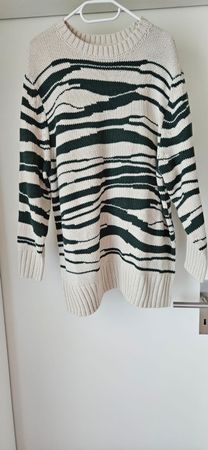 Strickpullover in Creme&Grün, von John Baner Gr. 44/46