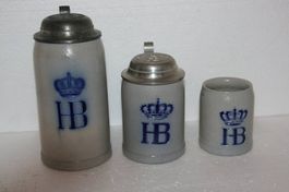 3 deutsche Bierhumpen HB
