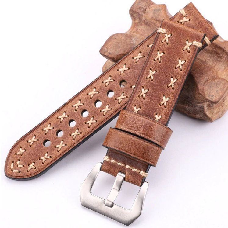 Bracciali & Braccialetti: 24mm Uhren Lederband handmade, Vintage, Uhrenarmband – Nuovo e nell'imballaggio originale da Courlevon venduto da HotSaleandPrice 1