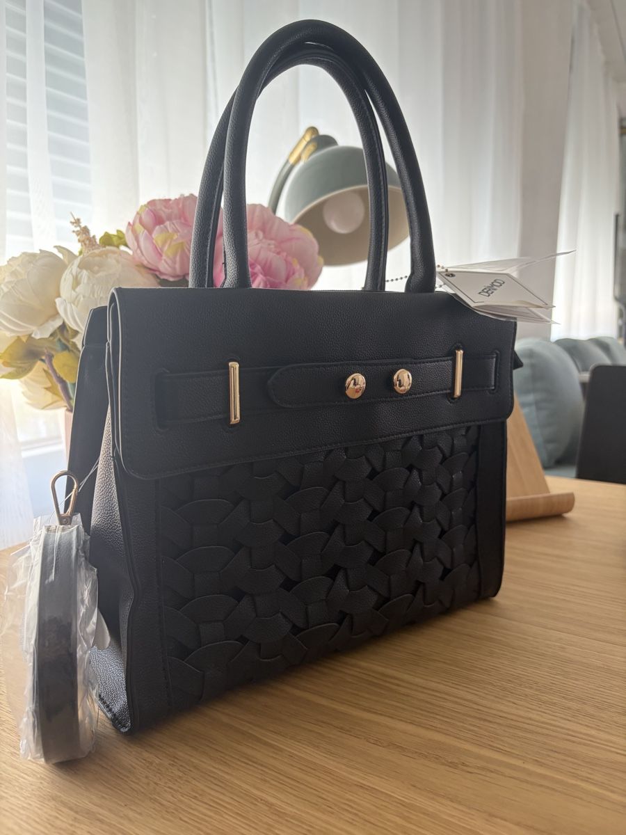 Taschen für Damen: DeriMod Handtasche Schwarz mit Flechtmuster neu – Neu und originalverpackt aus Zürich von Mss_sen 4