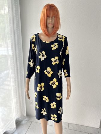 Tommy Hilfiger dress navy floral 16W 3/4 sleeve