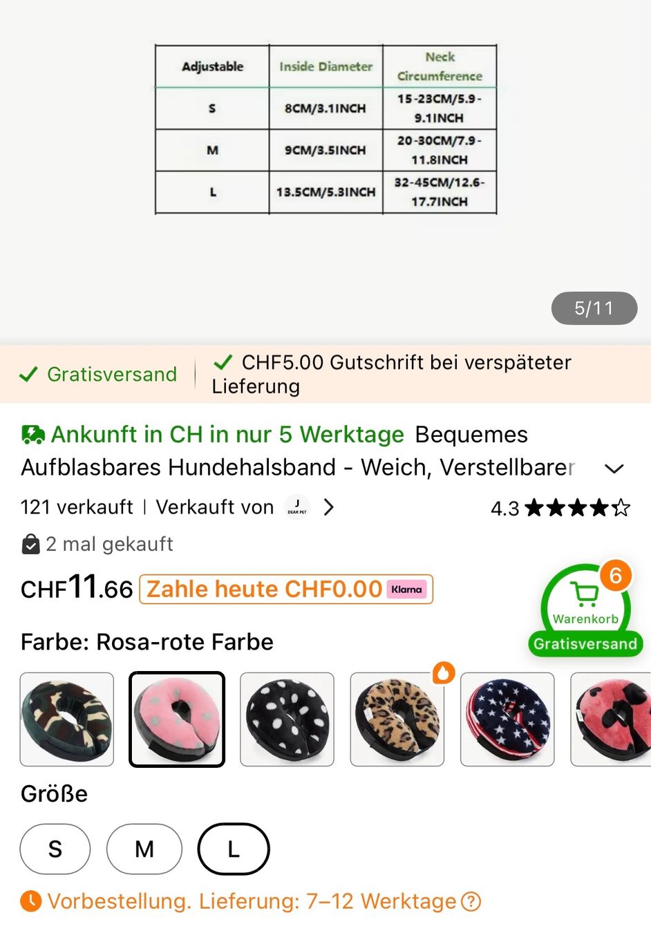 Bekleidung: Hund OP Schutz Krause  Gr.L Rosa Punkte – Neu und originalverpackt aus Mühledorf SO von Dania77 8