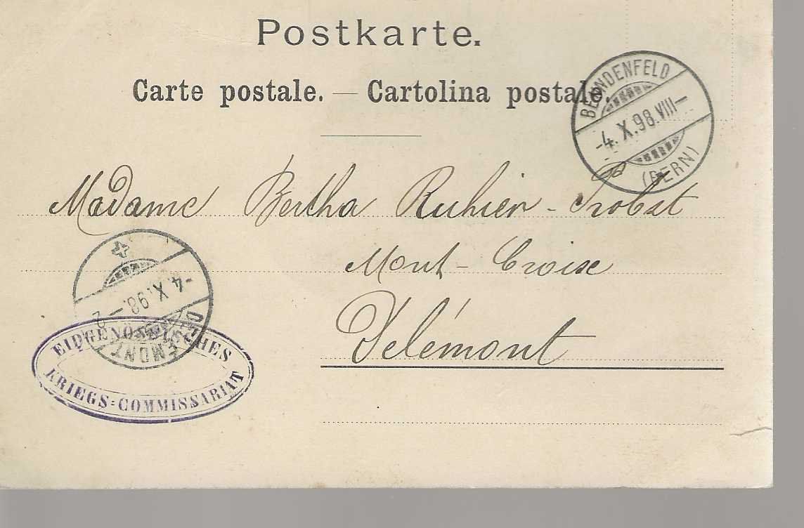 Cartoline postali: carte postale Berne caserne – Usato da Sorvilier venduto da carose01 1