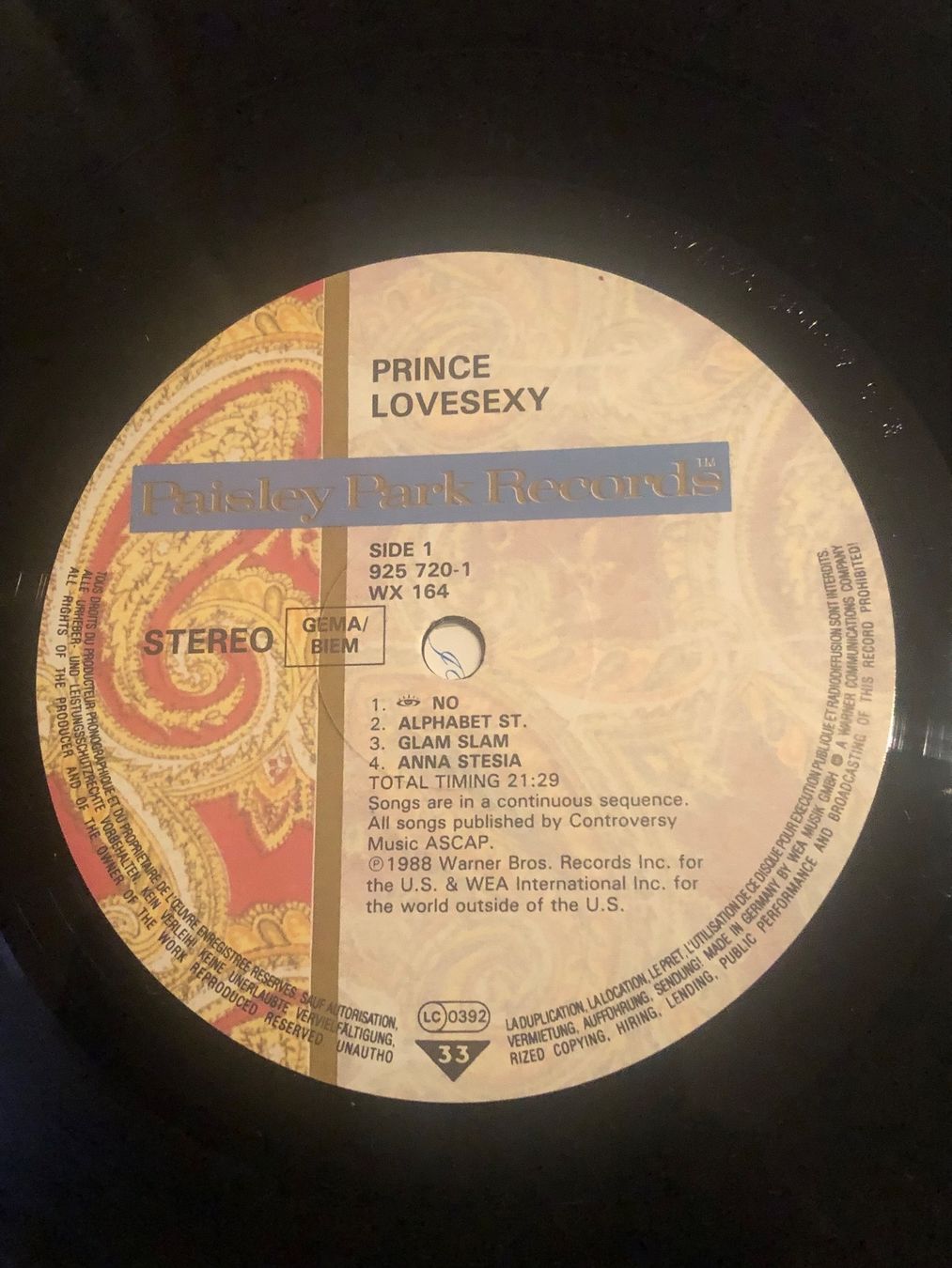 Dischi in vinile: Prince. 1988. Love Sexy – Usato da Faulensee venduto da Mizuno06 4