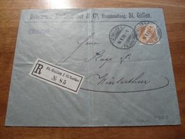 R-Brief 1909, stehende Helvetia, o St Gallen Fil. Kaufhaus