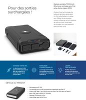Powerbank 72'000mAh 60W – Qi sans-fil – Allume-cigare – IP65