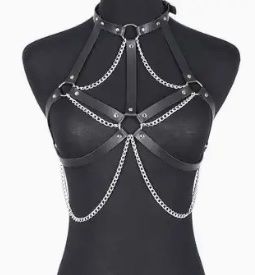 Tops: Corsetto -Top-in Pelle con Catene e Borchie - Nero – Neuf avec emballage d'origine à Gordevio par LanaZimm 4
