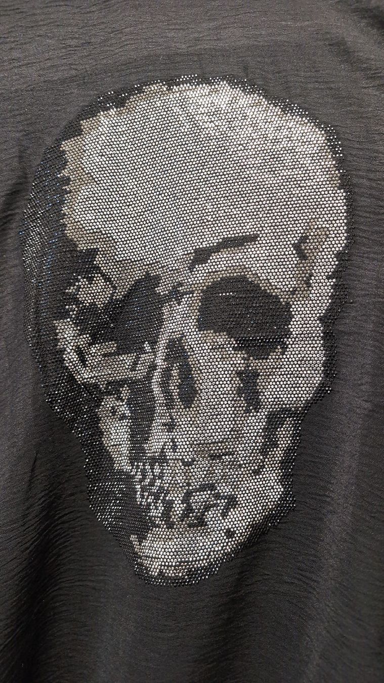 Tuniche: Tunika/Bluse Glitzer-Totenkopf – Nuovo (secondo la descrizione) da Rüfenach AG venduto da sen_vbz6 1