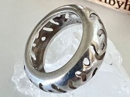 Massiver Designer Bandring Silber 925 mit Ornamentik - G53