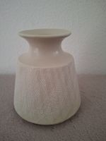 Vase vintage céramique beige motif quadrillé 