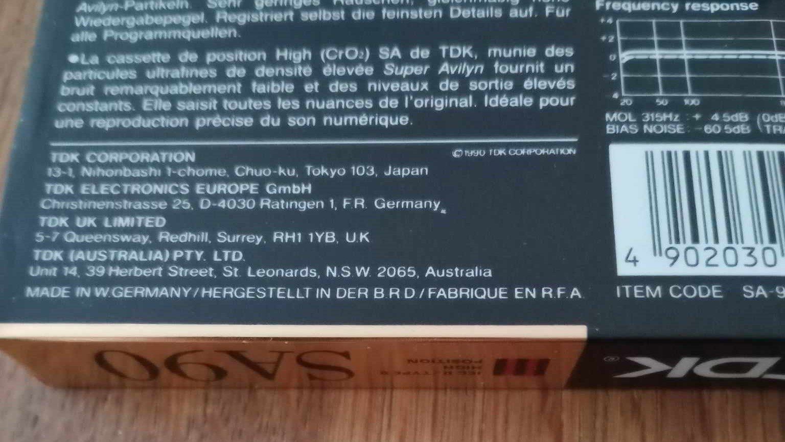 Kompaktkassetten: TDK SA 90 - Type II -  made Germany - cassette scellée – Gebraucht aus Le Locle von borgespatricia 2
