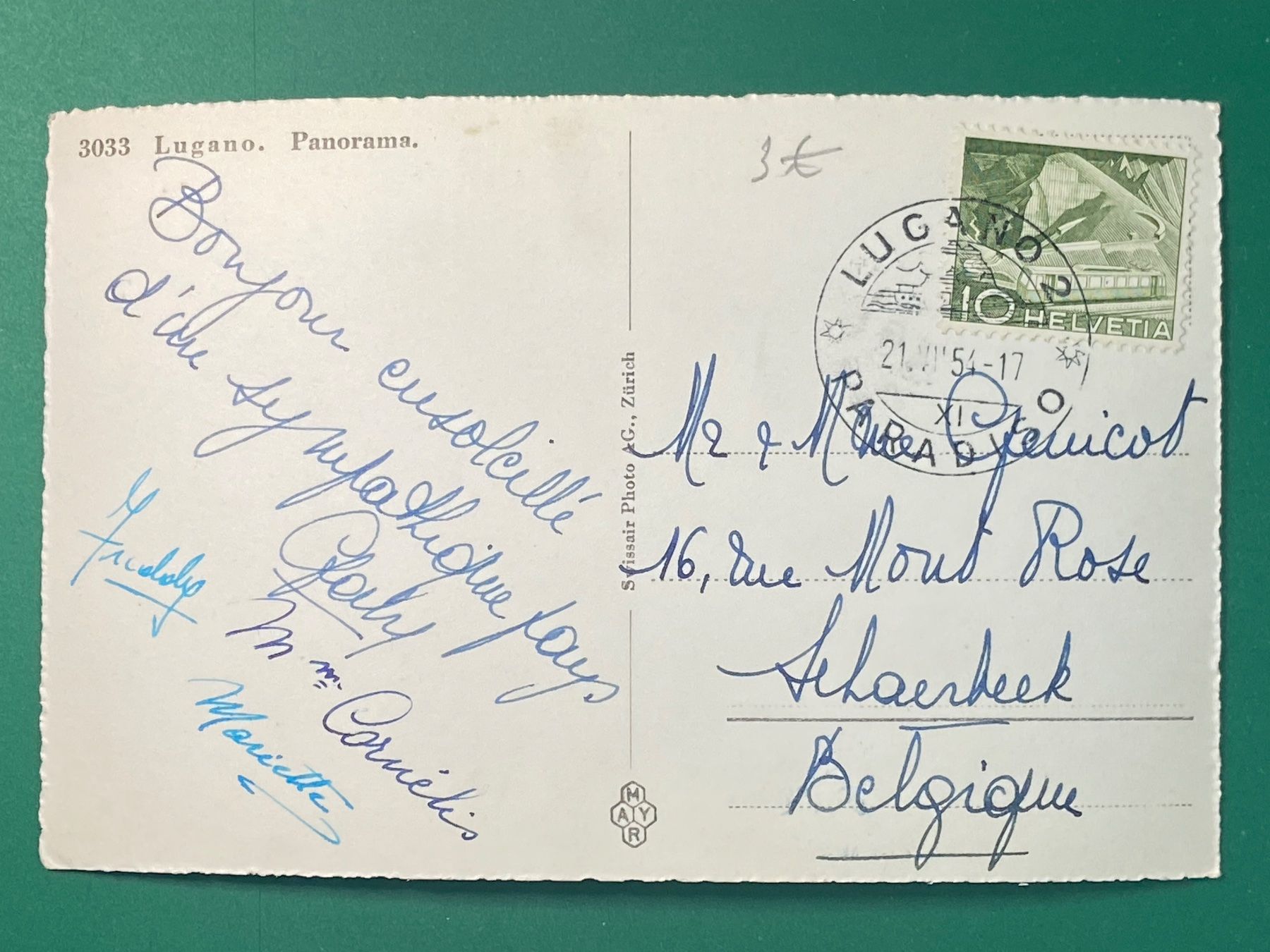 Cartoline postali: Lugano - Panorama – Usato da Steg VS venduto da _vinci_ 1