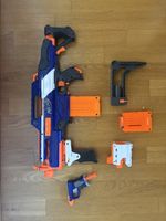 Nerf toy gun set blue orange with accessories used