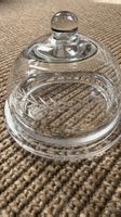 Glasglocke mit Unterteller Glas graviert - neuwertig