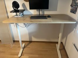 Standing Desk height adjustable white oak effect