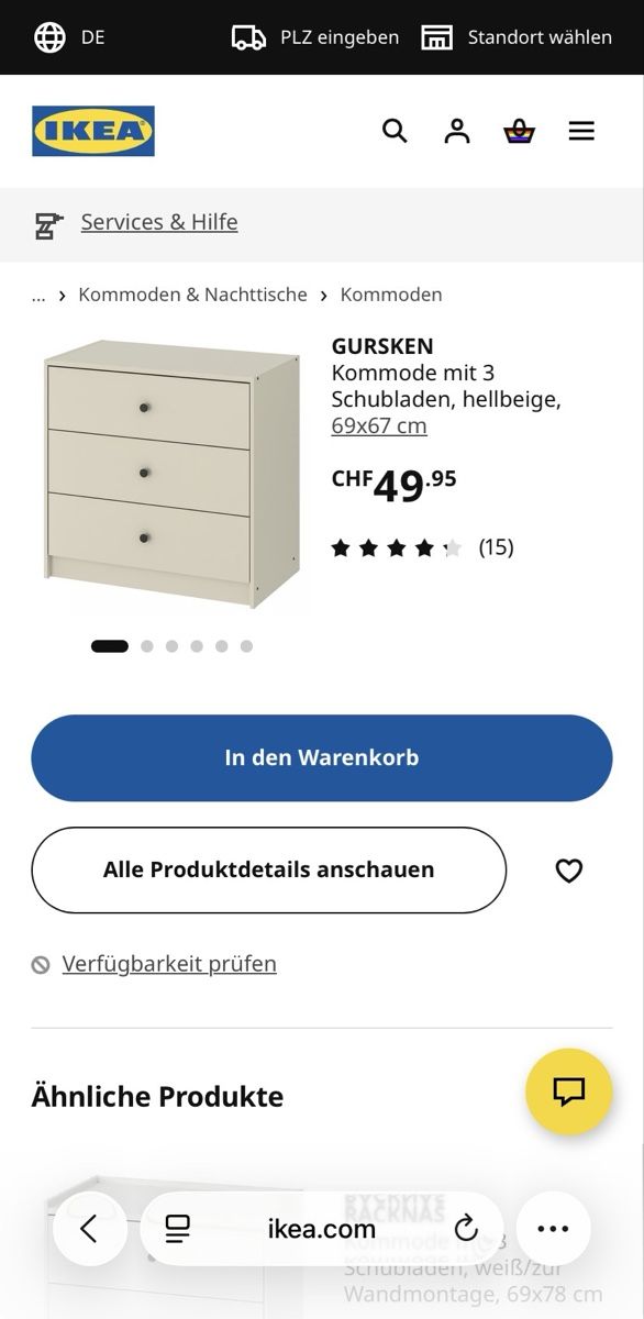 Commodes: Kommode Ikea, beige – D'occasion à Solothurn par an_wy 3