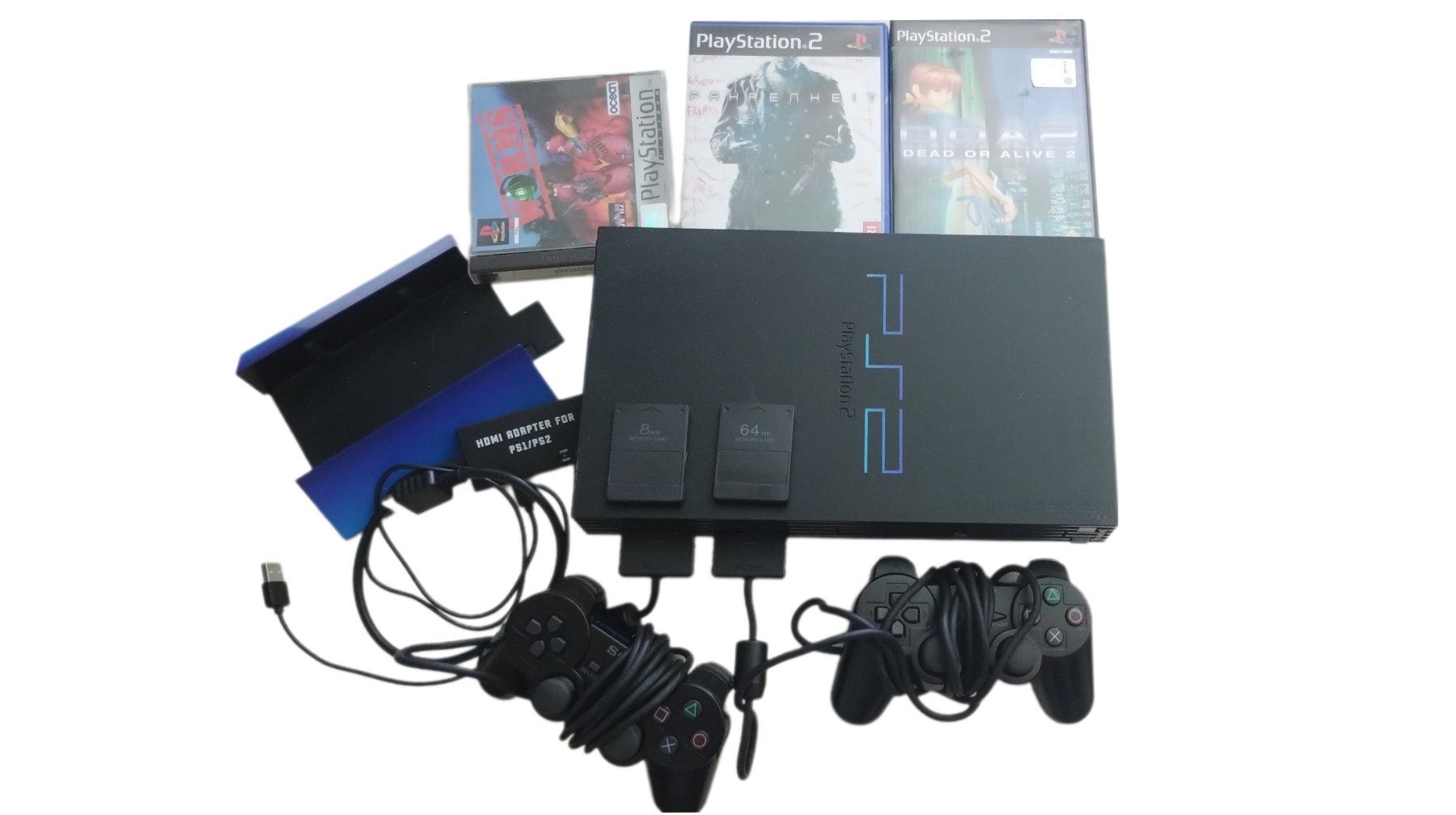 Sony Konsolen: PS2 Fat Set (SCPH-30004) + 2 Contr + HDMI+ freemcboot sd – Gebraucht aus Arzo von cit_9pkl